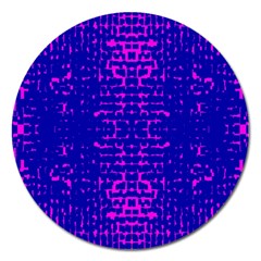 Blue And Pink Pixel Pattern Magnet 5  (round) by Amaryn4rt