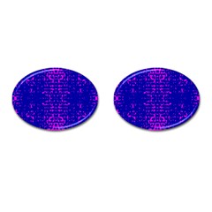 Blue And Pink Pixel Pattern Cufflinks (oval) by Amaryn4rt