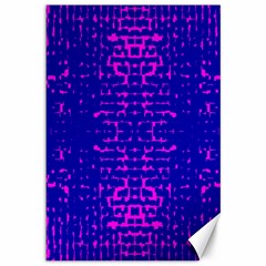 Blue And Pink Pixel Pattern Canvas 12  X 18   by Amaryn4rt