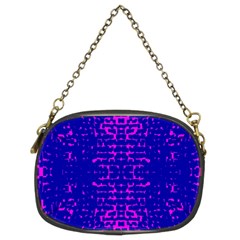 Blue And Pink Pixel Pattern Chain Purses (two Sides)  by Amaryn4rt