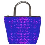 Blue And Pink Pixel Pattern Bucket Bags Front