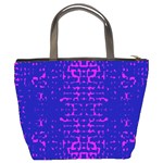 Blue And Pink Pixel Pattern Bucket Bags Back