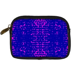 Blue And Pink Pixel Pattern Digital Camera Cases by Amaryn4rt