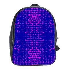 Blue And Pink Pixel Pattern School Bags(large)  by Amaryn4rt