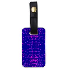 Blue And Pink Pixel Pattern Luggage Tags (one Side)  by Amaryn4rt