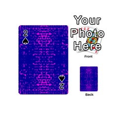 Blue And Pink Pixel Pattern Playing Cards 54 (mini)  by Amaryn4rt