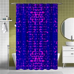 Blue And Pink Pixel Pattern Shower Curtain 48  X 72  (small) 