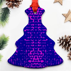 Blue And Pink Pixel Pattern Ornament (christmas Tree)  by Amaryn4rt