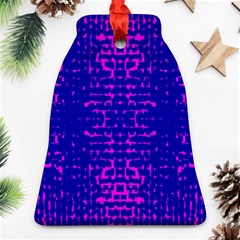 Blue And Pink Pixel Pattern Ornament (bell)