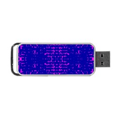 Blue And Pink Pixel Pattern Portable Usb Flash (one Side)