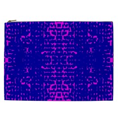 Blue And Pink Pixel Pattern Cosmetic Bag (xxl)  by Amaryn4rt