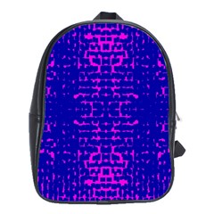 Blue And Pink Pixel Pattern School Bags (xl)  by Amaryn4rt