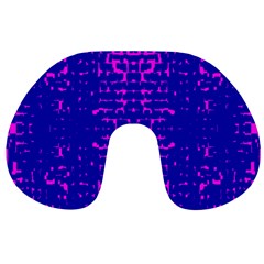 Blue And Pink Pixel Pattern Travel Neck Pillows