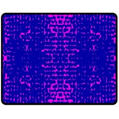 Blue And Pink Pixel Pattern Double Sided Fleece Blanket (medium) 