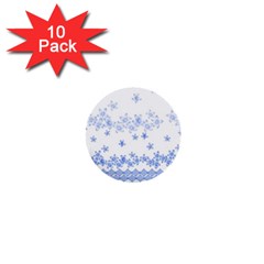 Blue And White Floral Background 1  Mini Buttons (10 Pack)  by Amaryn4rt