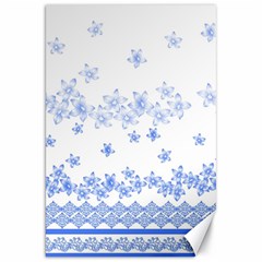 Blue And White Floral Background Canvas 20  X 30   by Amaryn4rt