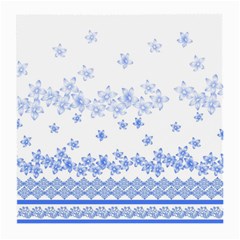 Blue And White Floral Background Medium Glasses Cloth by Amaryn4rt