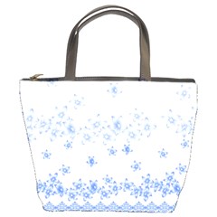 Blue And White Floral Background Bucket Bags by Amaryn4rt