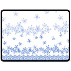 Blue And White Floral Background Fleece Blanket (large) 