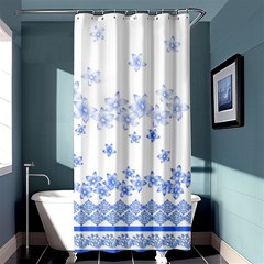 Blue And White Floral Background Shower Curtain 36  X 72  (stall) 