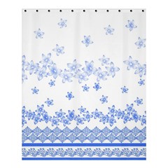 Blue And White Floral Background Shower Curtain 60  X 72  (medium) 