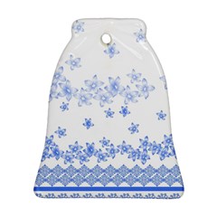 Blue And White Floral Background Bell Ornament (two Sides)