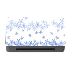 Blue And White Floral Background Memory Card Reader With Cf