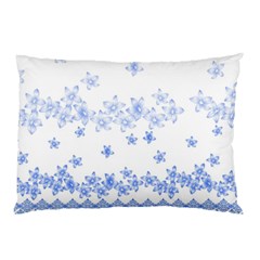 Blue And White Floral Background Pillow Case (two Sides)