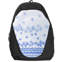 Blue And White Floral Background Backpack Bag by Amaryn4rt