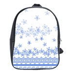 Blue And White Floral Background School Bags (XL)  Front