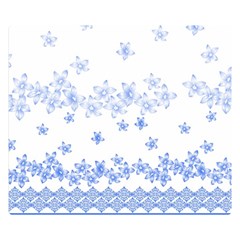 Blue And White Floral Background Double Sided Flano Blanket (small) 