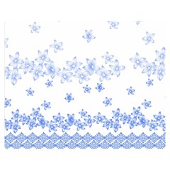 Blue And White Floral Background Double Sided Flano Blanket (medium) 