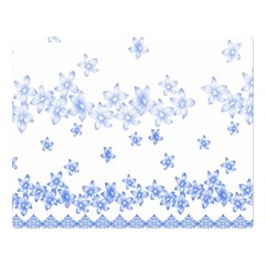 Blue And White Floral Background Double Sided Flano Blanket (large) 