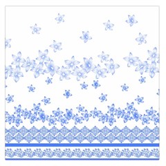 Blue And White Floral Background Large Satin Scarf (square) by Amaryn4rt