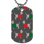 Cute Dachshund Dogs Wearing Jumpers Wallpaper Pattern Background Dog Tag (One Side) Front