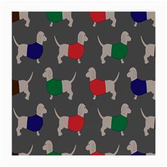 Cute Dachshund Dogs Wearing Jumpers Wallpaper Pattern Background Medium Glasses Cloth (2-side) by Amaryn4rt