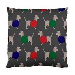 Cute Dachshund Dogs Wearing Jumpers Wallpaper Pattern Background Standard Cushion Case (two Sides) by Amaryn4rt