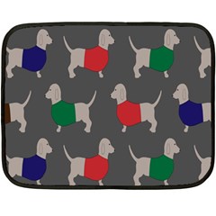 Cute Dachshund Dogs Wearing Jumpers Wallpaper Pattern Background Fleece Blanket (mini) by Amaryn4rt