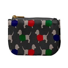 Cute Dachshund Dogs Wearing Jumpers Wallpaper Pattern Background Mini Coin Purses by Amaryn4rt