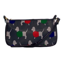 Cute Dachshund Dogs Wearing Jumpers Wallpaper Pattern Background Shoulder Clutch Bags by Amaryn4rt