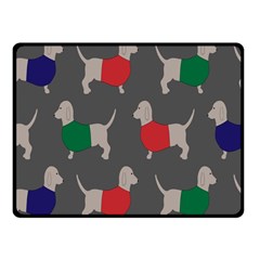 Cute Dachshund Dogs Wearing Jumpers Wallpaper Pattern Background Fleece Blanket (small)