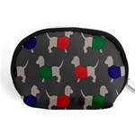 Cute Dachshund Dogs Wearing Jumpers Wallpaper Pattern Background Accessory Pouches (Medium)  Front