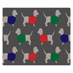 Cute Dachshund Dogs Wearing Jumpers Wallpaper Pattern Background Double Sided Flano Blanket (small)  by Amaryn4rt