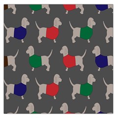 Cute Dachshund Dogs Wearing Jumpers Wallpaper Pattern Background Large Satin Scarf (square) by Amaryn4rt