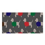 Cute Dachshund Dogs Wearing Jumpers Wallpaper Pattern Background Satin Shawl Front