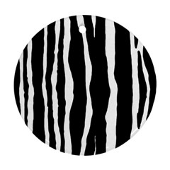 Zebra Background Pattern Ornament (round) by Amaryn4rt