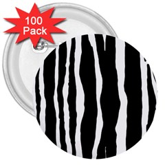 Zebra Background Pattern 3  Buttons (100 Pack)  by Amaryn4rt