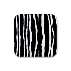 Zebra Background Pattern Rubber Square Coaster (4 Pack)  by Amaryn4rt