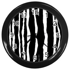 Zebra Background Pattern Wall Clocks (black) by Amaryn4rt