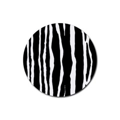 Zebra Background Pattern Rubber Round Coaster (4 Pack)  by Amaryn4rt